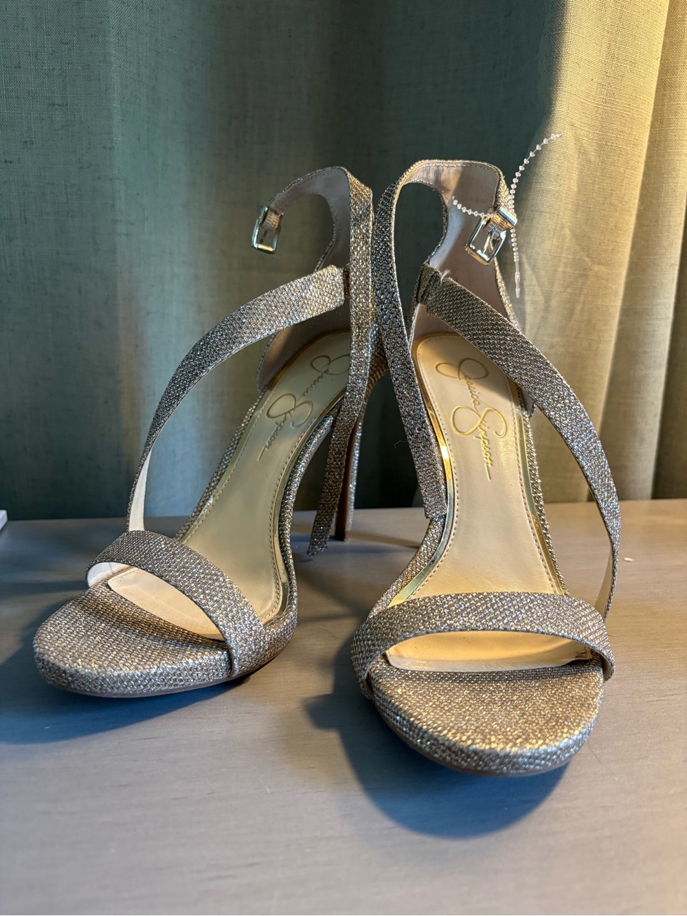 Jessica Simpson Sparkling Champagne High Heels